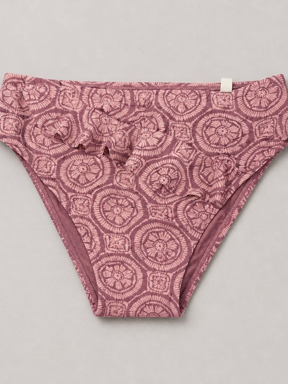 Shade & Shore Mauve Pink Patterned Bikini Bottoms